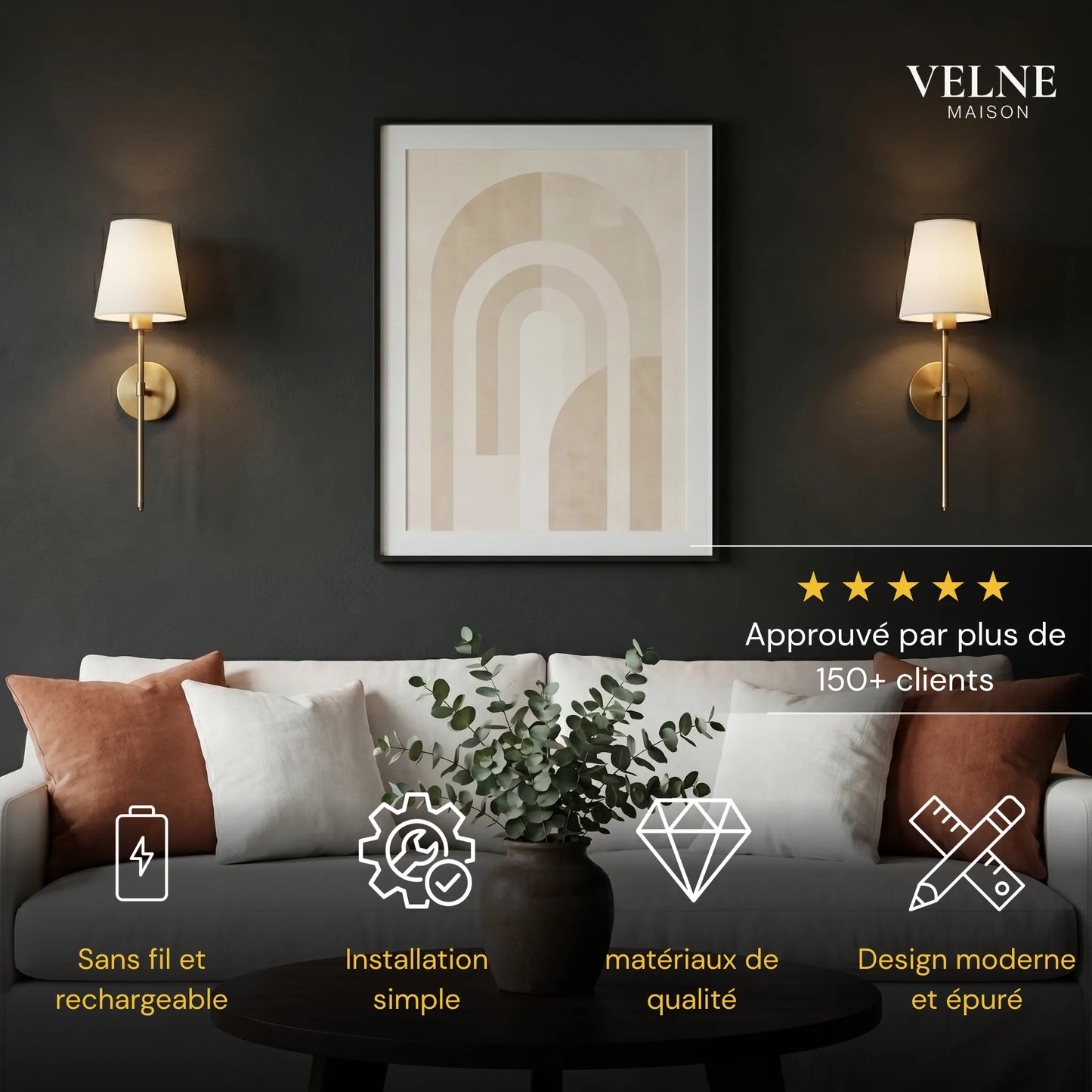 Appliques Murales Sans Fil (Lot de 2)