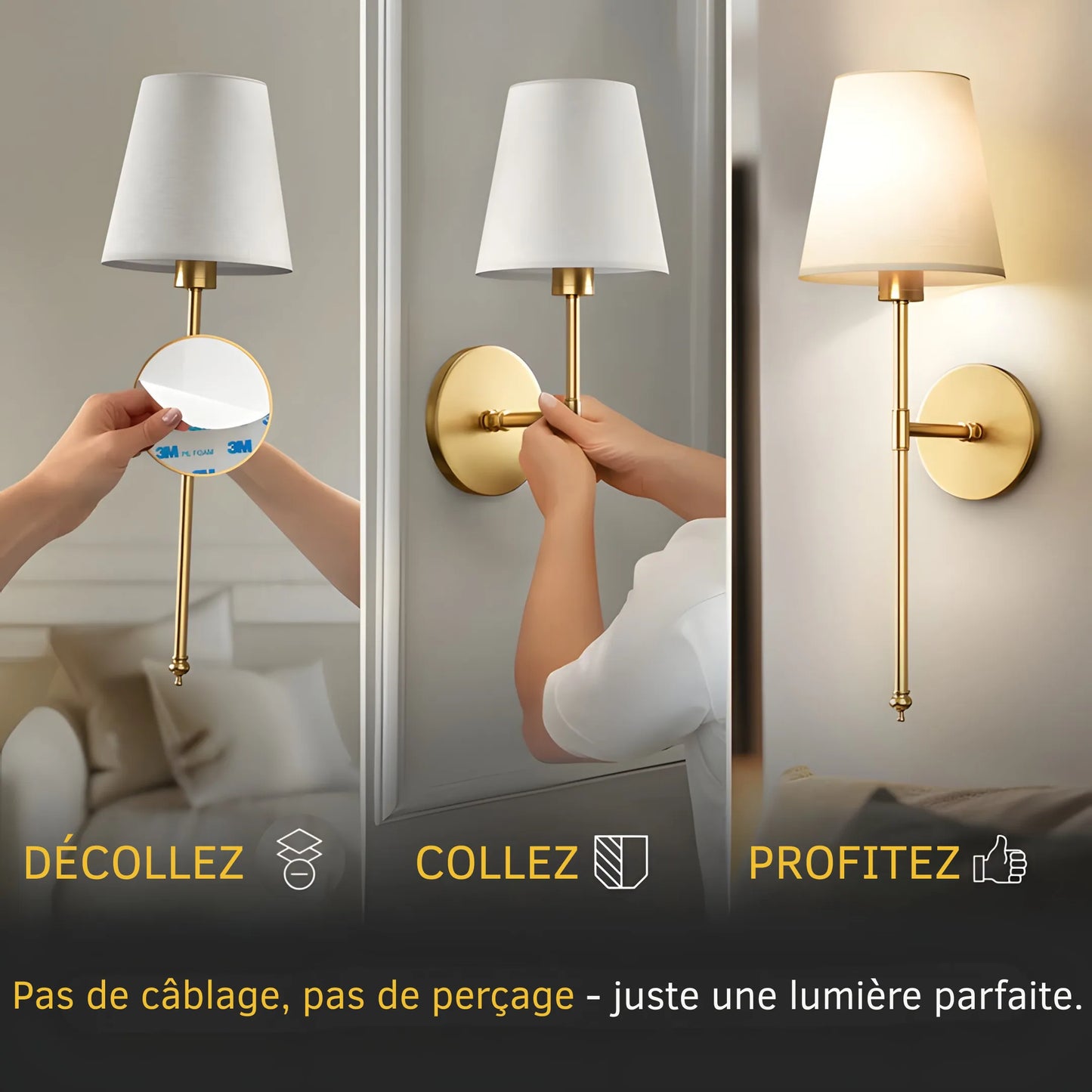 Appliques Murales Sans Fil (Lot de 2)